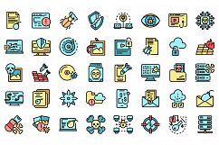 Malware icons set vector flat Product Image 1