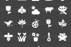 166 Nature &amp; Outdoor Glyph Inverted Icons Product Image 2