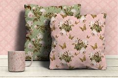 Shabby chic pink roses seamless digital paper pack Product Image 6