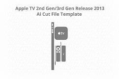 Apple TV 2nd Gen/3rd Gen Vinyl Skin Vector Cut File Template Product Image 1