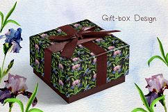 Tender Irises PNG watercolor set Product Image 6