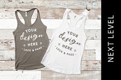 Warm Grey Next Level 1533 Muscle Top Mockup Summer Apparel Product Image 1