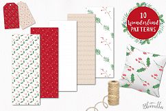 Wonderland Xmas Holly Winter Watercolor Festive Hand Painted Product Image 5