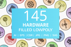 145 Hardware Filled Low Poly Icons Product Image 1
