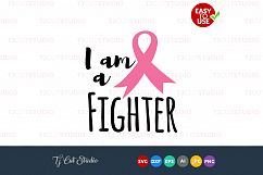 i am a fighter Svg, breast cancer svg, cancer svg, SVG Files for Silhouette Cameo or Cricut, Commercial &amp; Personal Use. Product Image 1