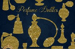 12 Gold Glitter Perfume Bottle Clip Arts, Fashion Clip Arts Product Image 1
