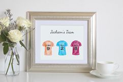 Watercolour football shirt in plain color, soccer shirt clipart  Product Image 5