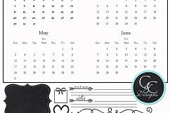 2018 through 2020 Chalkboard Calander KIt with 32 Design Element and 1 Chalkboard paper Product Image 3
