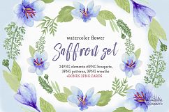 Saffron set. Watercolor. Product Image 1