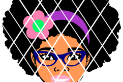 Afro puffs girl,Taiana with glasses svg,Sistah svg,Silhouet Product Image 1