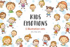 Kids emotions bundle, children with various emotion Product Image 1