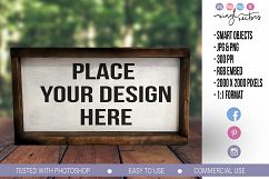 Farmhouse Style Wood Sign Mockup Rectangle Frame PSD JPG PNG Product Image 1