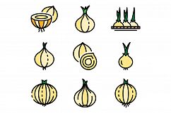 Onion icons set vector flat Product Image 1