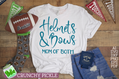 Helmets &amp; Bows We Wear Both Football Mom Cheer Dance Mom SVG Product Image 3