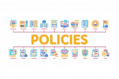 Policies Data Process Minimal Infographic Banner Vector Product Image 1