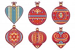 Christmas decorations. Bundle. Xmas characters &amp; decorative elements. Clipart &amp; Lettering. EPS, AI, JPEG, PNG. Product Image 7