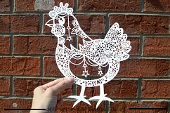 Chicken / Hen paper cut SVG / DXF / EPS files Product Image 6