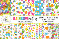 Rainbow Baby Clipart And Seamless Digital Papers Bundle Product Image 3