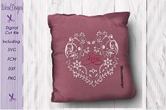 Flower heart svg, mothers day, lace cut file, glass block Product Image 2