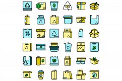 Eco packaging icons set vector flat Product Image 1