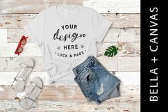 Silver Bella Canvas 3001 T Shirt Mockup Womens Apparel Product Image 1