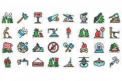 Wildfire icons vector flat Product Image 1