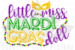 Little Miss Mardi Gras Doll SVG Product Image 2