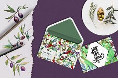 Branches of an olive tree PNG watercolor set Product Image 6