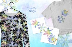 Nice snowflakes PNG watercolor set Product Image 7