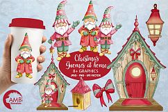 Christmas gnomes clipart watercolor AMB-1543 Product Image 1