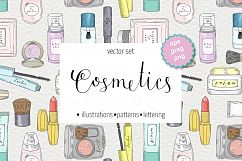 Hand drawn vector cosmetics set. Makeup. Product Image 1