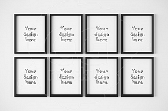 Set of 8 black frames 8x10" mockup Product Image 1