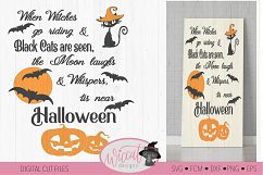 Halloween sign quote with cats, bats and pumpkin designs Product Image 3