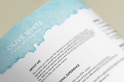 resume template word / blue watercolor Product Image 2