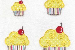 Cherry Cupcake Applique Embroidery Design Product Image 1