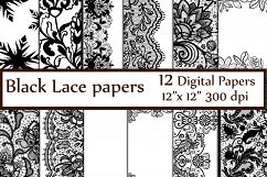 Black White digital paper Product Image 1
