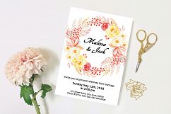 Watercolor Floral Wedding Invitation Template Product Image 2