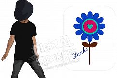Thank You Flower Danke German Saying Machine Embroidery Product Image 1