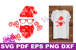   Svg Distressed Grunge Christmas Santa shirt svg cut file for cricut or sihouette, Christmas Decor printable, Hipster Santa Santa shirt svg, Product Image 1
