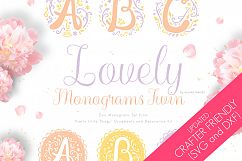 Lovely Monograms Twin - SVG included Product Image 1