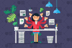 4 Female Employee With Computer Concepts Product Image 4