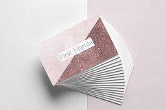 Pink Marble and Glitter Business Card Template Product Image 1