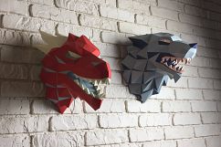 Game of Thrones, Winter is coming, Paper Dragon, Dragon Head, Papercraft Dragon, House Targaryen, animal head, Home Decoration, Printable Product Image 9