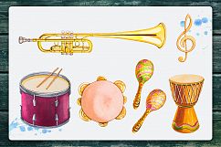 Musical instruments. Watercolor. Product Image 2