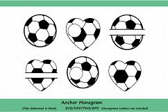 Soccer svg, Soccer Ball Svg, Soccer Monogram Svg, Soccer Mom Svg, Soccer Ball Monogram, Soccer silhouette, Cricut Files, svg, dxf, eps, png. Product Image 2