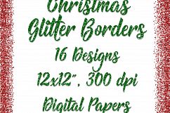 Christmas Glitter Borders Digital Paper Product Image 2