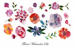 Watercolor flowers set. Product Image 2
