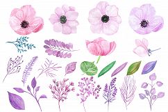 Watercolor wedding flowers clipart Product Image 2