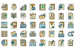 Report icons set vector flat Product Image 1