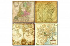 Vintage Maps Digital Paper - 14 Antique Sepia maps Product Image 4
